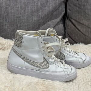 Nike White and Gray High-Top Sneakers